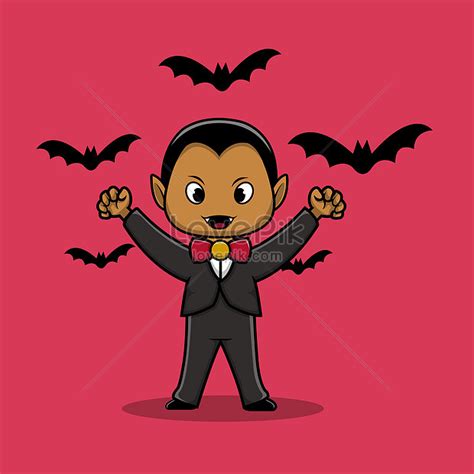 Cute Dracula With Bat Cartoon Vector Icon Illustration Illustration