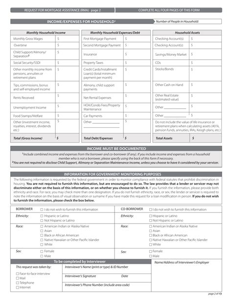 Request For Mortgage Assistance Rma Form Fill Out Sign Online And