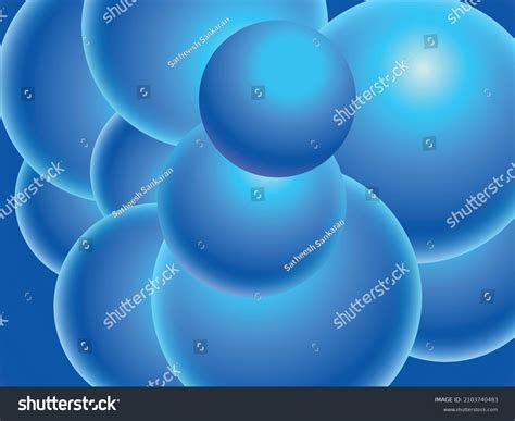 Modern 3d Abstract Blue Spheres Digital Stock Vector Royalty Free