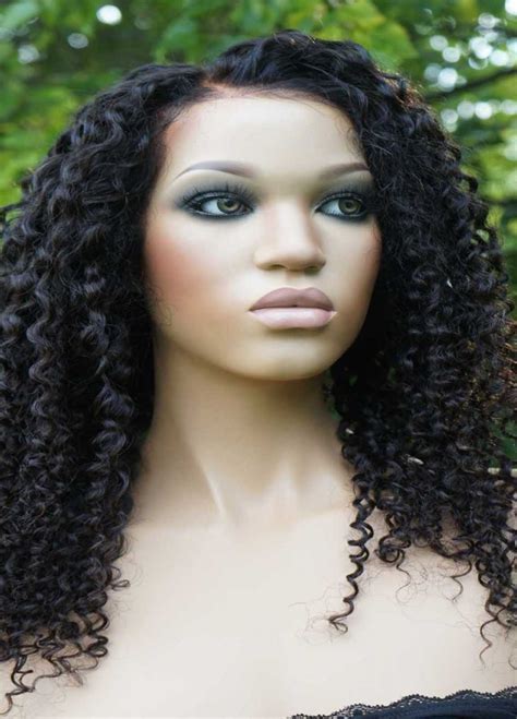 African American Curly Human Hair Wig Natural Kinky Wig