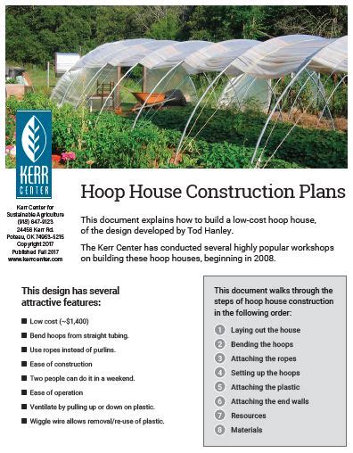 Hoop House Construction Plans Kerr Center