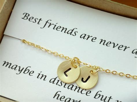 Best grad gifts for your friends: 2 initial best friend necklace-personalized gifts for best