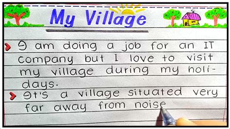 My Village Essay In English 10 Lines Essay On My Village My Village