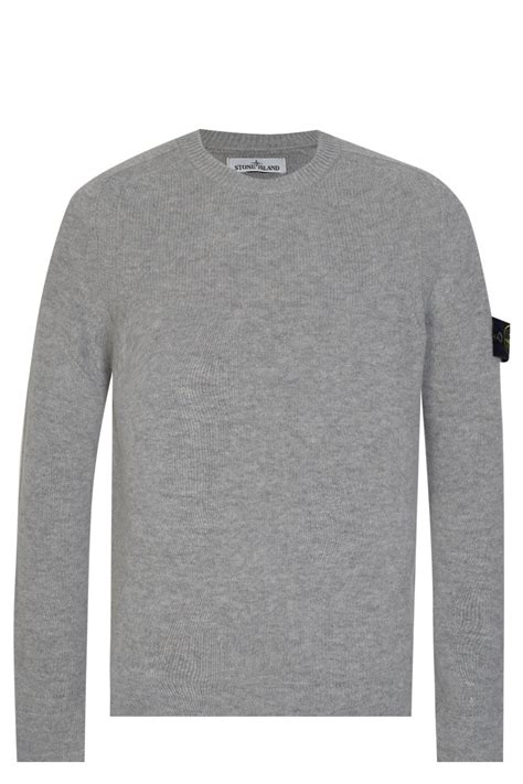 Stone Island Classic Lambswool Knitted Jumper Grey