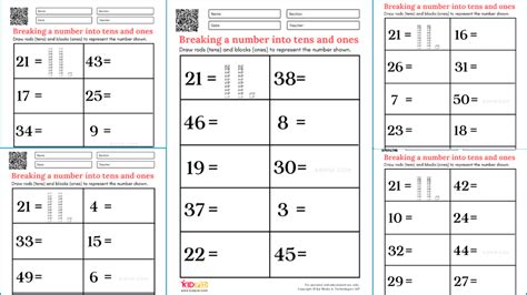 Breaking A Number Into Tens And Ones Printable Worksheets For Grade 1