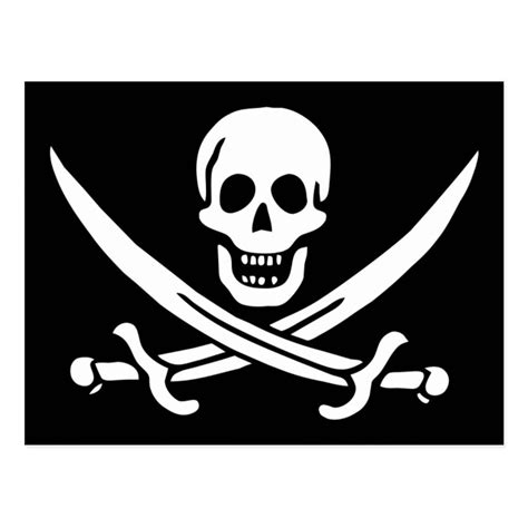 Jolly Roger Pirate Flag Postcard Pirate Flag Jolly