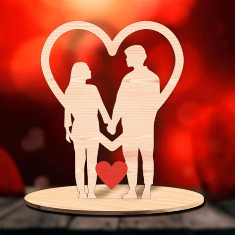 Romantic Couple Svg Valentines Day Laser Cut File Silhouette