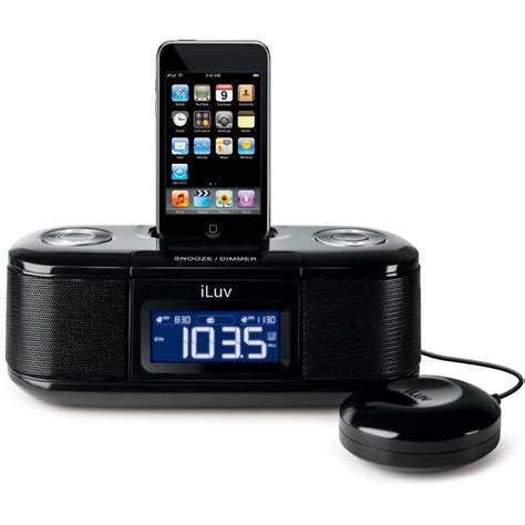 Iluv Imm153 Desktop Alarm Clock With Bed Shaker Imm153blk Bandh