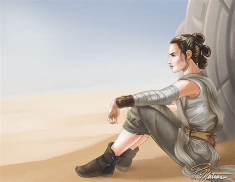Rey Overlooking The Sandy Dunes Of Jakku By BW Straybullet On DeviantArt