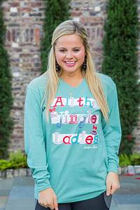 Jadelynn All The Jingle Ladies L S Tee H Seafoam Spring