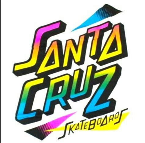 Day Glow Santa Cruz 80s Logo Retro Santa Cruz Tipografi