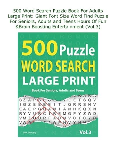 Download 500 Word Search Puzzle Book For Adults Large Print Giant Font