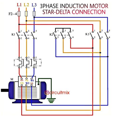 Circuit Diagram Star Delta Motor Connection