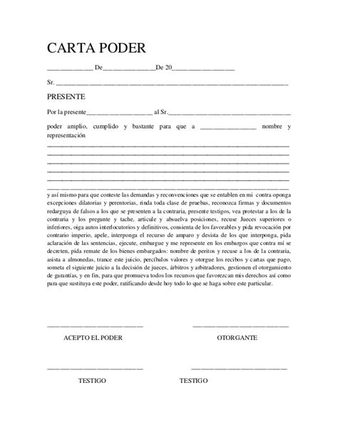 Carta Poder Fill Online Printable Fillable Blank Pdff