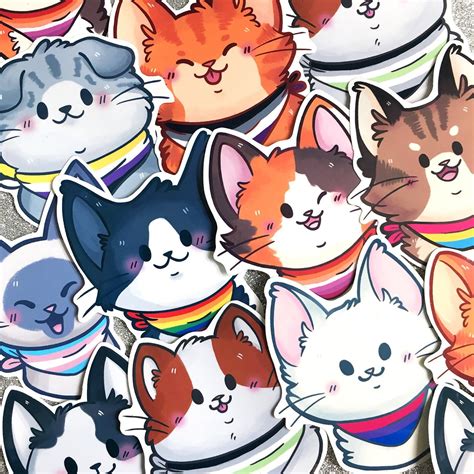 Pride Kitties Stickers Lgbt Waterproof Diecut Pride Flag Etsy