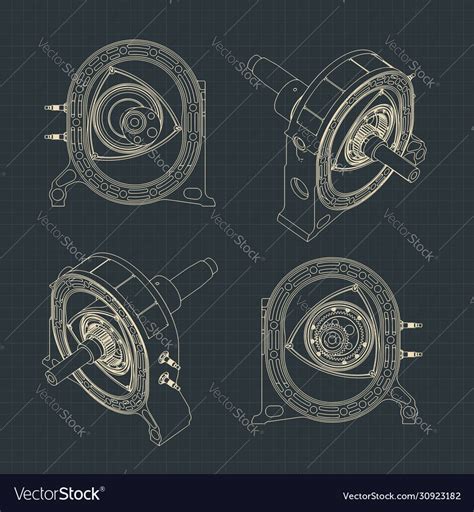 Rotary Engine Drawing Royalty Free Vector Image