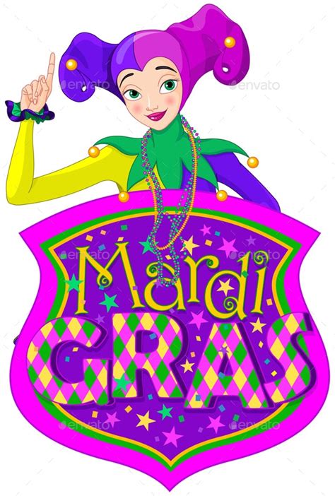 Lady And Mardi Gras Sign Vectors Graphicriver