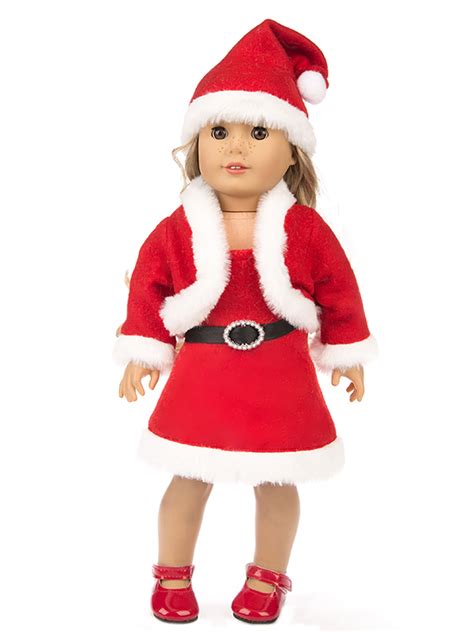 Shibaozi 18 Inch Christmas Doll Outfit Dress Clothes With Hat