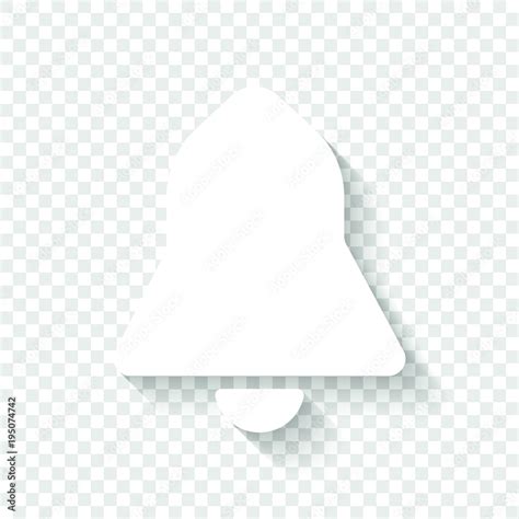 Black Bell Icon White Icon With Shadow On Transparent Background Stock