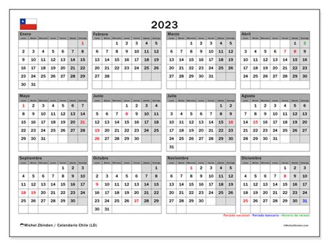 Calendario 2023 Para Imprimir “chile Ld” Michel Zbinden Cl