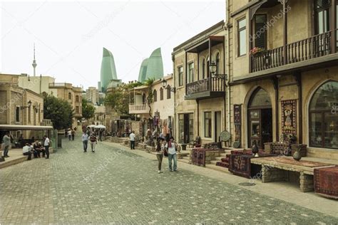 Central Streets Of The City Of Baku Azerbaijan July 1 2014 Stock