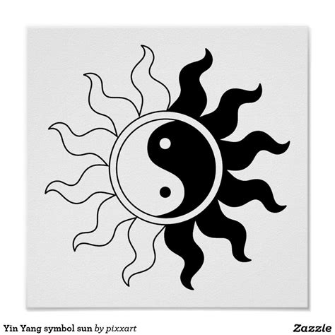 Yin Yang Symbol Sun Poster Yin Yang Symbol Yin Yang Yin Yang Art