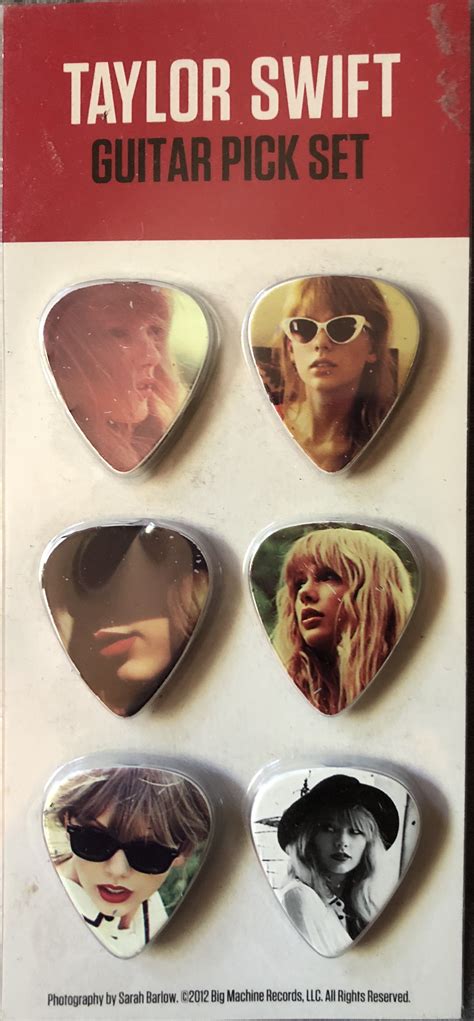 Taylor Swift Guitar Picks 6 Set 2012 Red Tour Pickbay