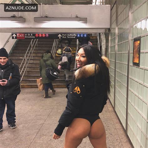 Asa Akira Topless In No Pants Subway Day In New York City Aznude