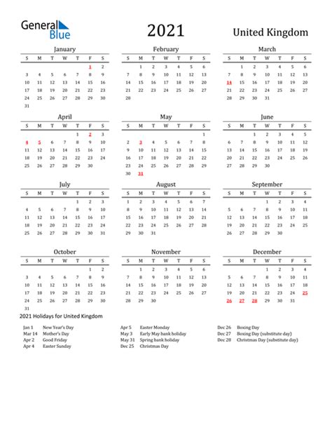 Monday Start Printable Free Printable Printable 2021 Calendar Uk