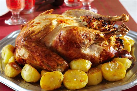 Roast Turkey With Bacon And Tarragon Stuffing