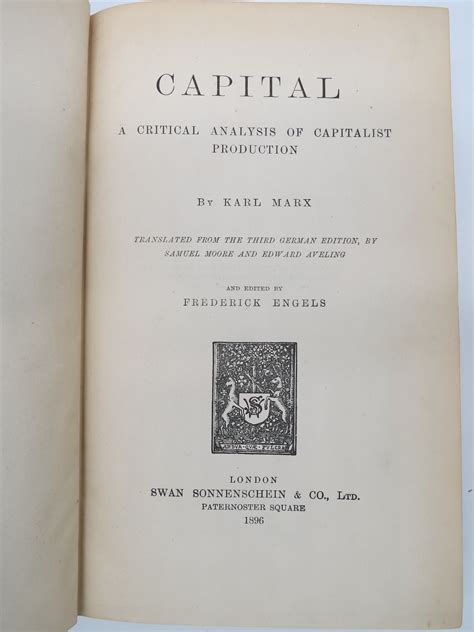 capital a critical analysis of capitalist production translated from the third german edition