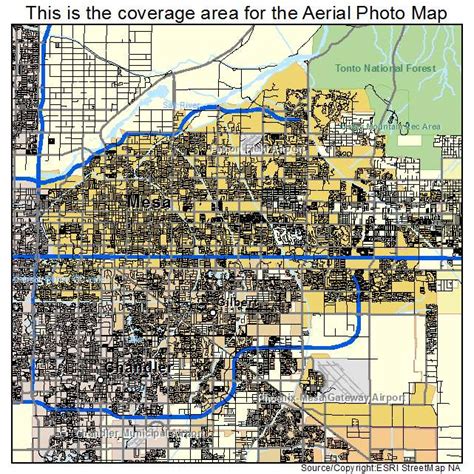 Aerial Photography Map Of Mesa Az Arizona