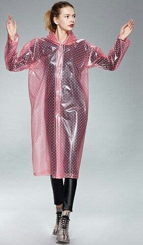 Pink Polka Dot Plastic Mack Rainwear Fashion Rainwear Girl