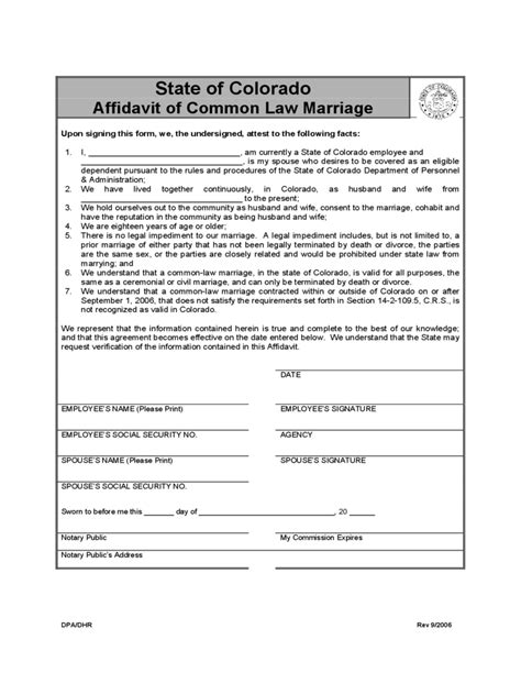 Affidavit Of Common Law Marriage 9 Free Templates In Pdf Word Excel Download