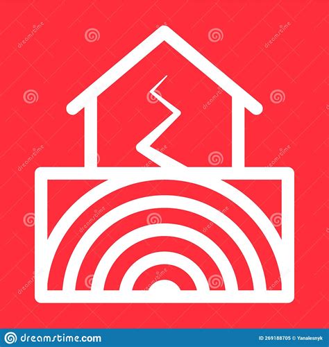 Earth Quake Warning Sign Vector Design Of Disaster Symbol Red