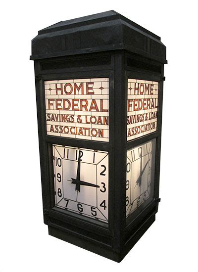Four Sided Bank Clock Wooden Nickel Antiques