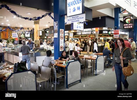 Seafood Restaurant With People Dining And Eating In Fish Market Sydney