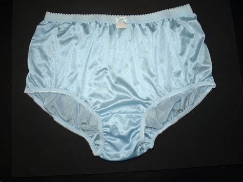 1960s Classic And Vintage Style Briefs Nylon Panties Womens Hip 45 48 Soft And Sheer Blue