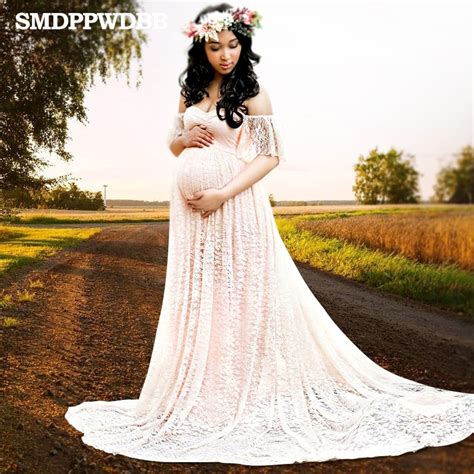 Smdppwdbb Maternity Photography Props Maternity Dresses Plus Size Sexy Lace Fancy Pregnancy