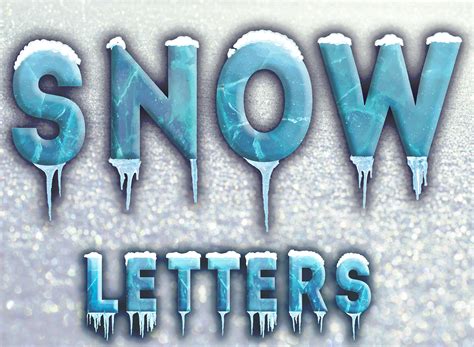 Snow Ice Alphabet Letters Print High Quality Cutting Andor Etsy