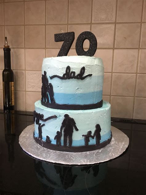 70th Birthday Cake Silhouette Cake Fathers Day Cake Idea 70th