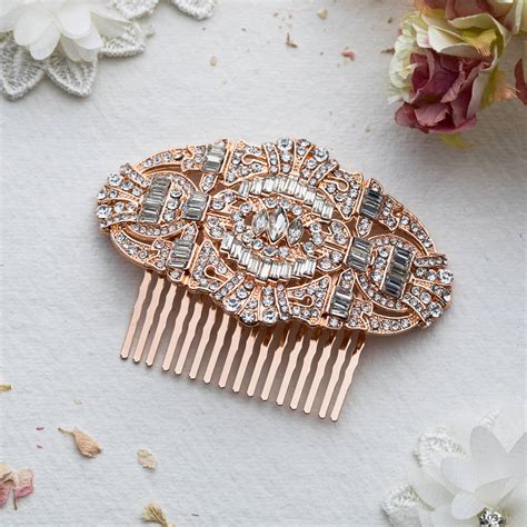 Aubrey Rose Gold Tone Hair Comb By Lola And Alice