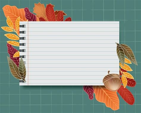 Premium Vector Paper Note With Autumn Leaves Background