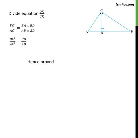 question 2 acb 90 and cd perpendicular ab prove bc2 ac2