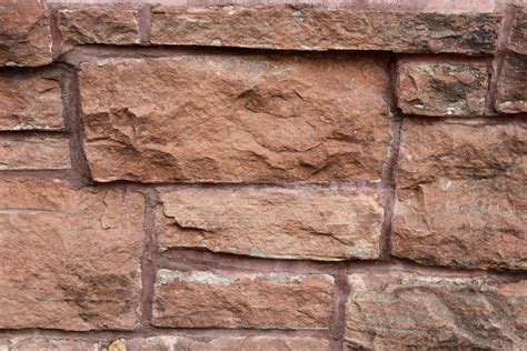 Red Sandstone Retaining Wall Close Up Texture Picture