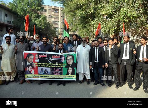 activists of peoples party shaheed bhutto ppp sb are holding protest demonstration against