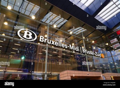 Bruxelles Belgique 8 Janv 2022 Vue Sur La Gare De Bruxelles Sud Bruxelles Midi Ou Bruxelles