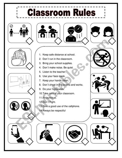 Classroom Rules Esl Worksheet By Teacher Claudia M