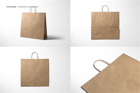 Kraft Shopping Paper Bag 4 Mockup Set On Behance