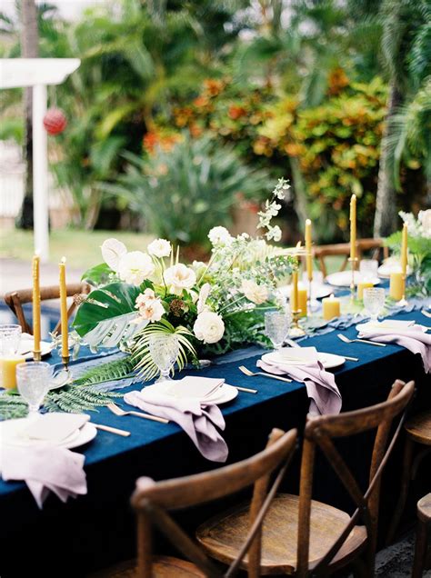 The flowers, butterflies and panoramic pics are gorgeous. Tropical Hawaiian Wedding Editorial with Bold Blue ⋆ ...